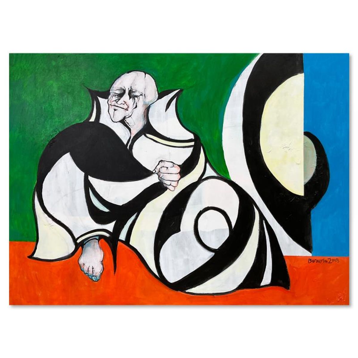 Milton Berwin (1925-2023), Original Painting on Canvas (36" x 48"), Hand Signed with Letter of Authenticity.