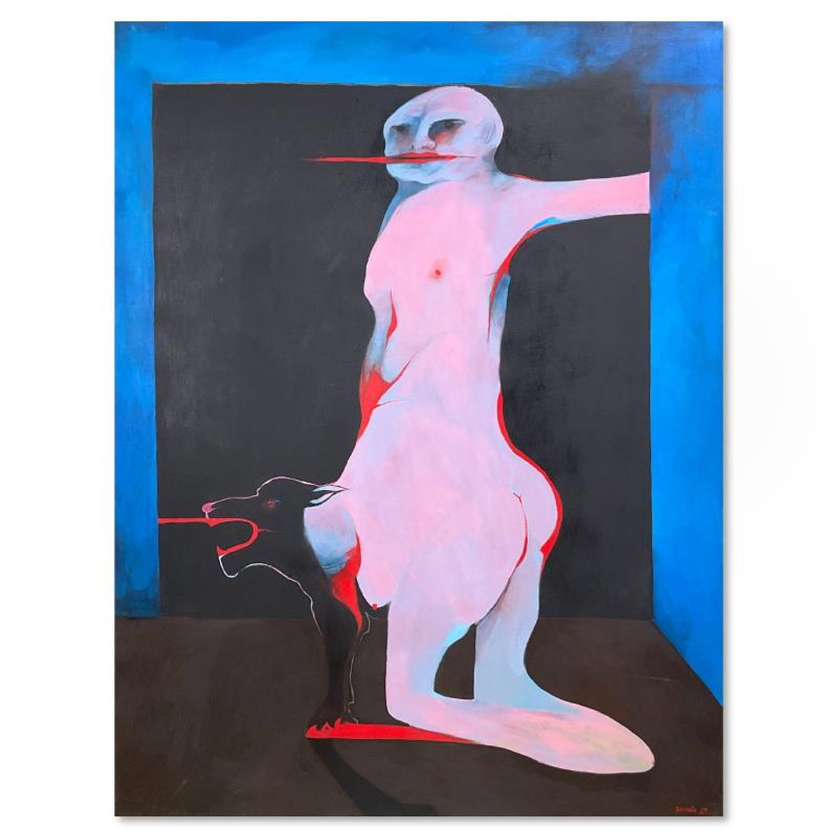 Milton Berwin (1925-2023), Original Painting on Canvas (60" x 48"), Dated 1987 and Hand Signed with Letter of Authenticity.