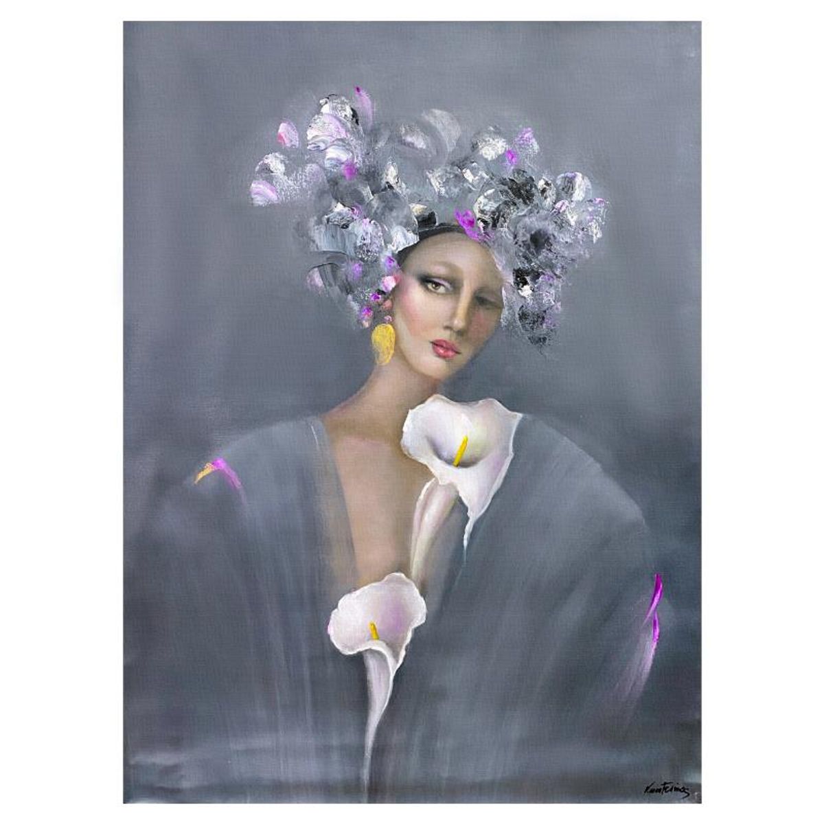 Victoria Montesinos, Original Oil Painting on Canvas, Hand Signed with Letter of Authenticity.