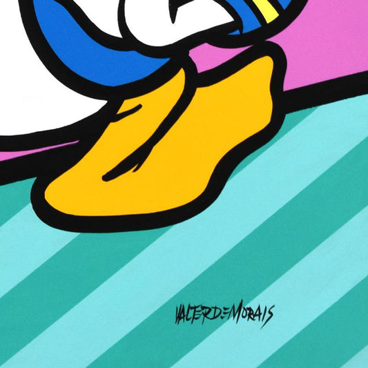 Valter Morais, "Donald Duck" Original Acrylic Painting on Canvas, Hand Signed with Letter of Authenticity.