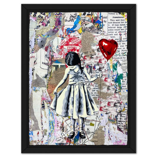 Mr Brainwash, "Beautiful Girl, 2024" Framed Unique (UNQ) Mixed Media, Hand Signed with Certificate of Authenticity.