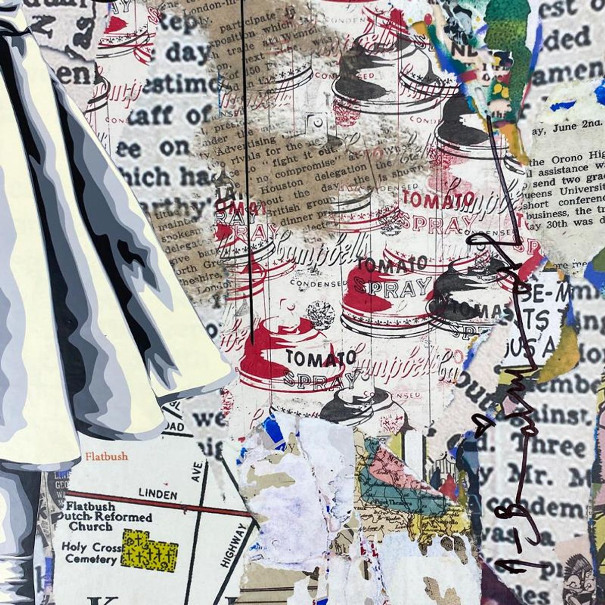 Mr Brainwash, "Beautiful Girl, 2024" Framed Unique (UNQ) Mixed Media, Hand Signed with Certificate of Authenticity.