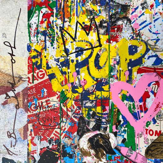 Mr Brainwash, "Beautiful Together, 2023" Framed Unique (UNQ) Mixed Media, Hand Signed with Certificate of Authenticity.