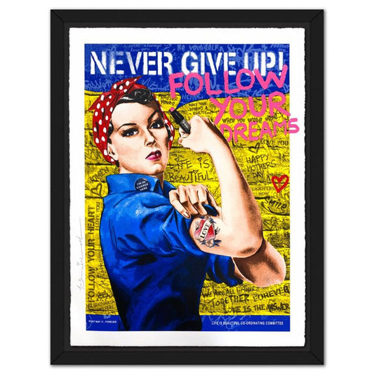 Mr Brainwash, "Mom Can Do It, 2025" Framed Limited Edition Silkscreen, Numbered and Hand Signed with Certificate of Authenticity.