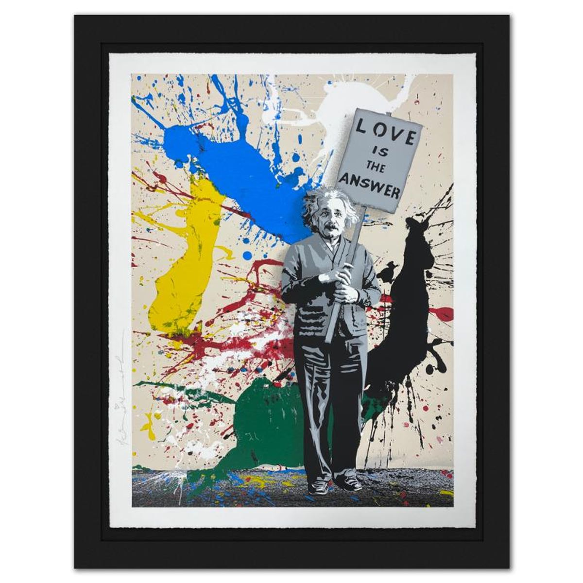 Mr Brainwash, "M=bw² - Splash, 2024" Framed Limited Edition Silkscreen, Hand Signed with Certificate of Authenticity.