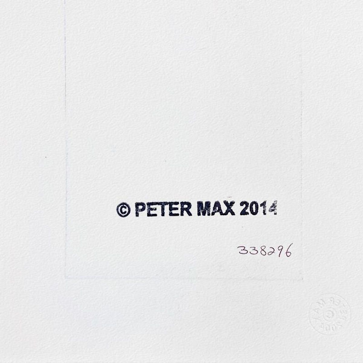 Peter Max, Framed One-of-a-Kind Mixed Media, Hand Signed with Registration Number Certifying Authenticity.