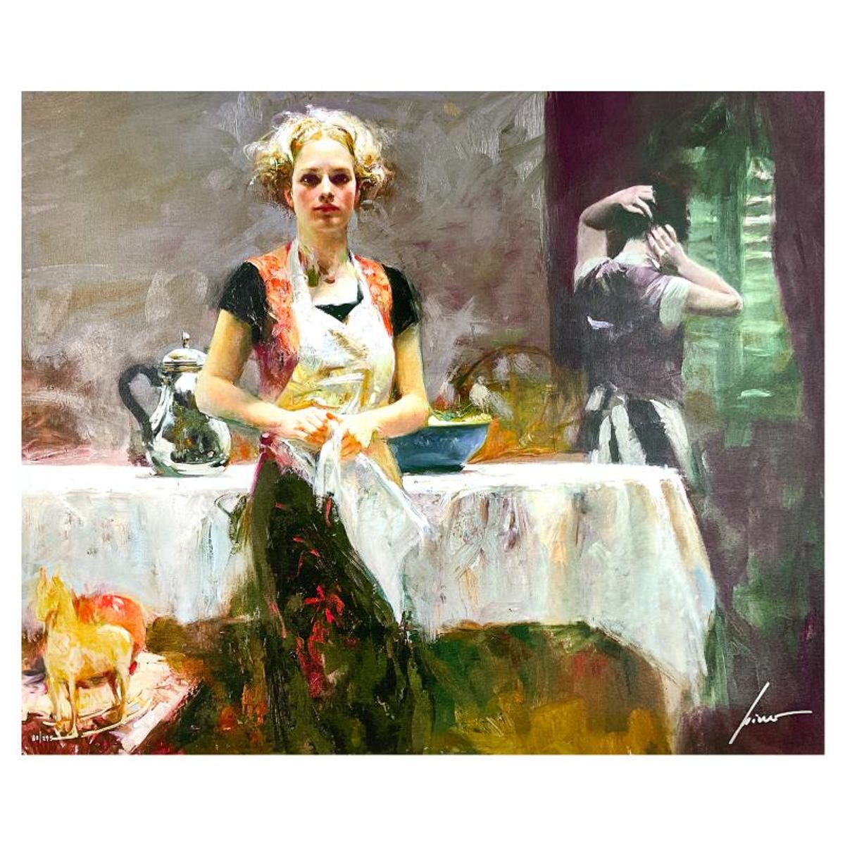 Pino (1939-2010) "In the Late Evening" Limited Edition on Canvas, Numbered 80/295 and Hand Signed with Certificate of Authenticity.