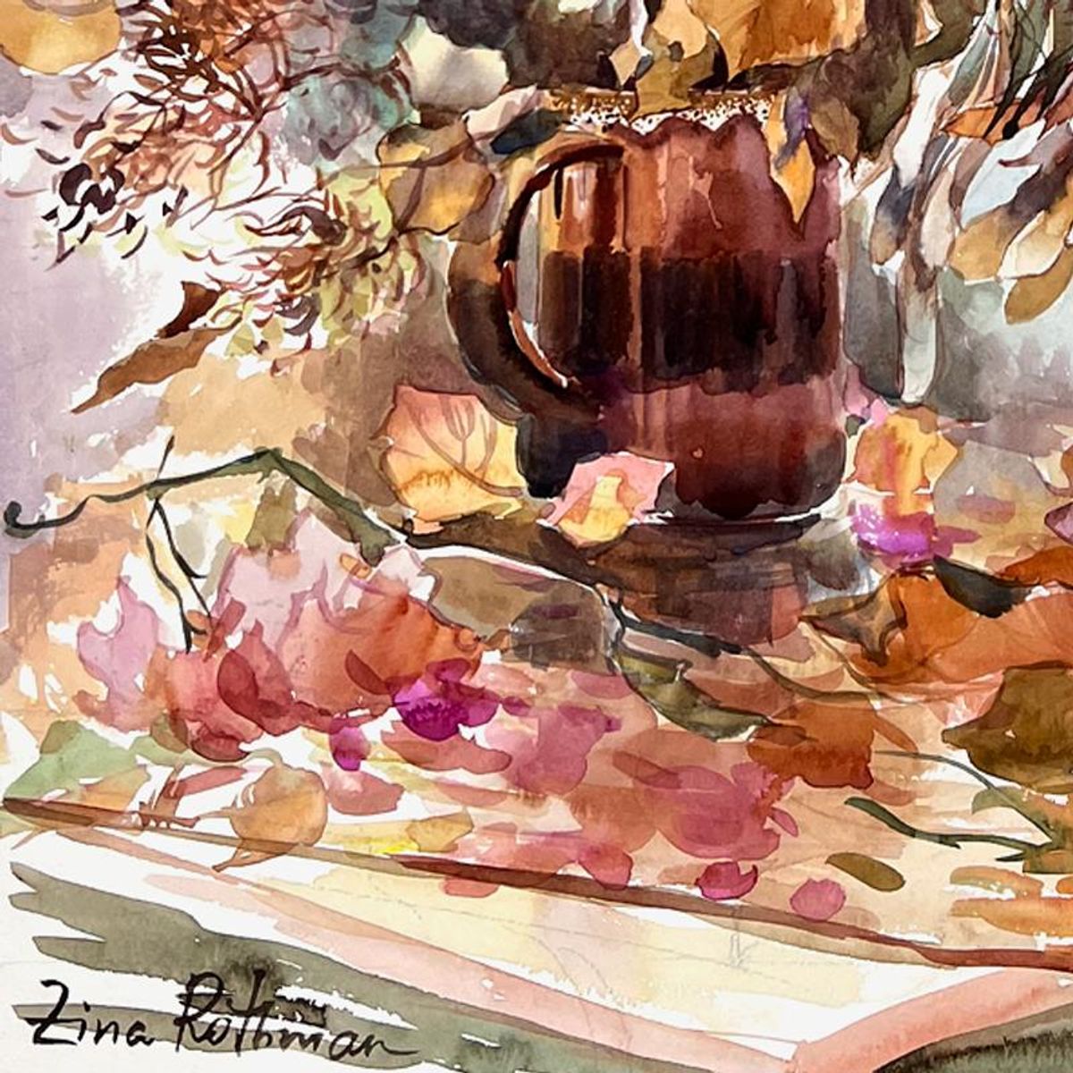 Zina Roitman, Hand Signed Original Painting with Letter of Authenticity.