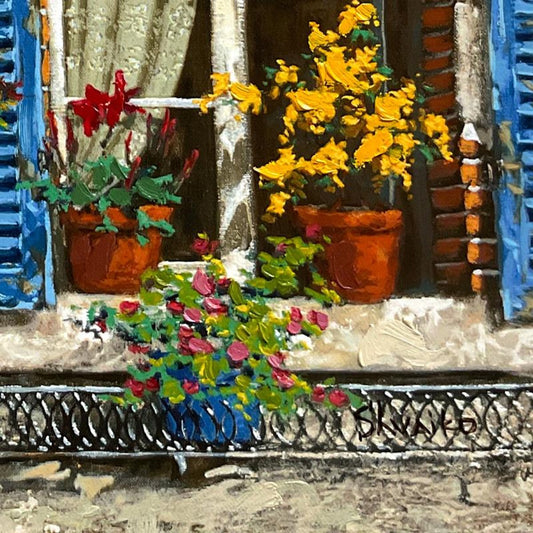 Viktor Shvaiko, "Windows of Italy" Hand Embellished Limited Edition Printer's Proof on Canvas, Numbered and Hand Signed with Letter of Authenticity.