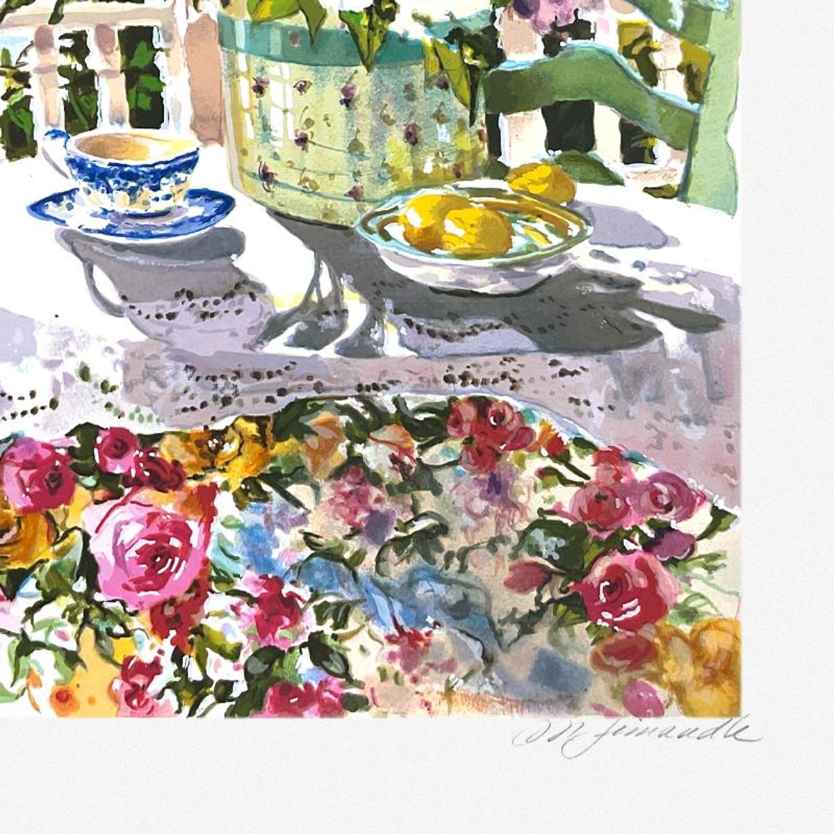 Marilyn Simandle, "Lilacs and Lace" Limited Edition Printers Proof, Numbered 1/14 and Hand Signed with Letter of Authenticity