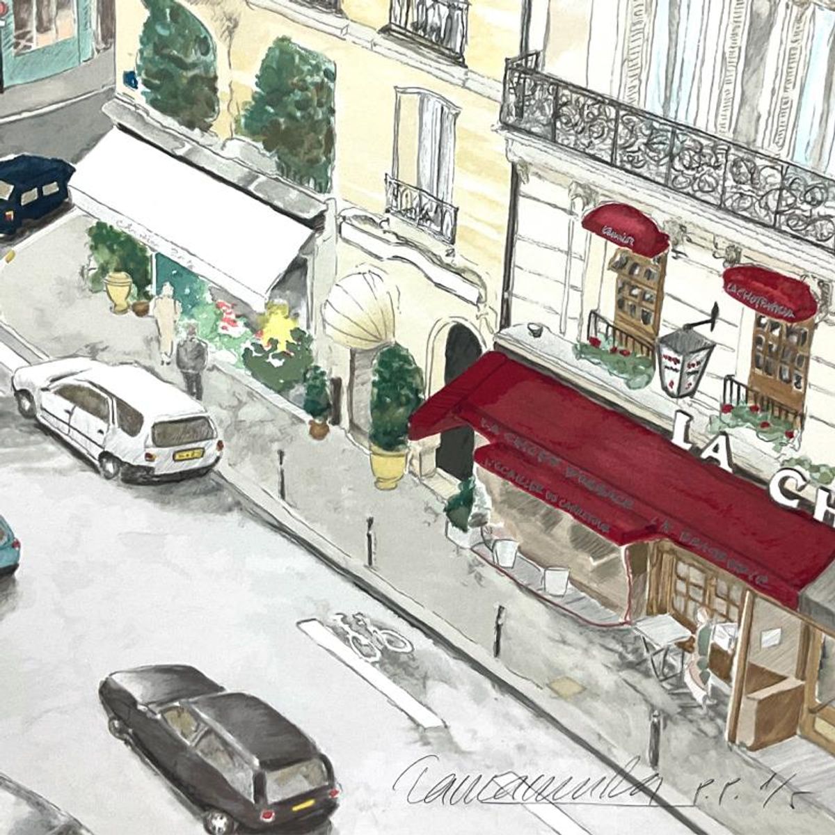 Toyoo Tamamura, "Le Carrefour De L'odeon" Limited Edition Printer's Proof, Numbered 1/5 and Hand Signed with Letter of Authenticity.