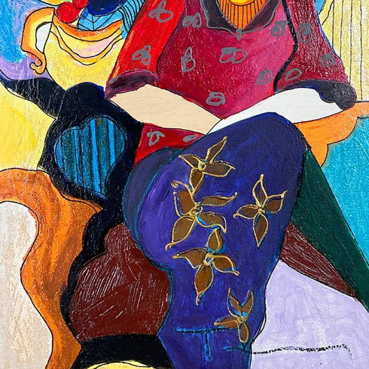 Itzchak Tarkay (1935-2012), "Memorie" Framed One-of-a-Kind Mixed Media Over Paint on Wood, Hand Signed with Letter of Authenticity