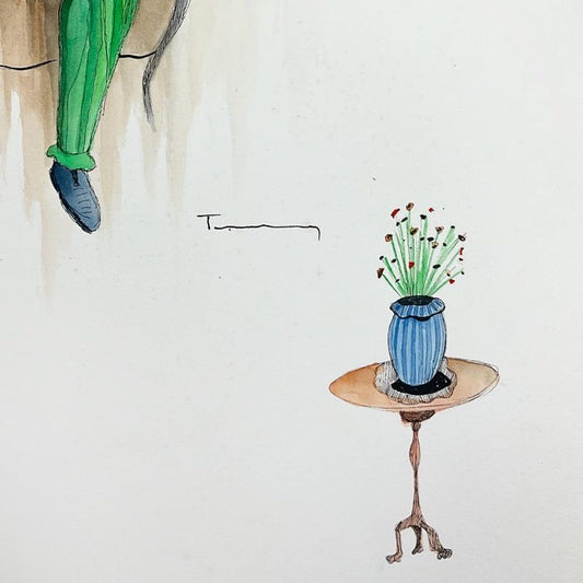 Itzchak Tarkay (1935-2012), Original Mixed Media Watercolor Painting on Paper, Hand Signed with Letter of Authenticity