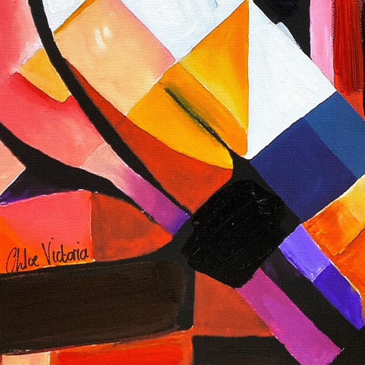 Chloe Victoria, "Fragmented Beauty" Framed One-of-a-Kind Mixed Media Overpaint on Canvas, Hand Signed with Letter of Authenticity