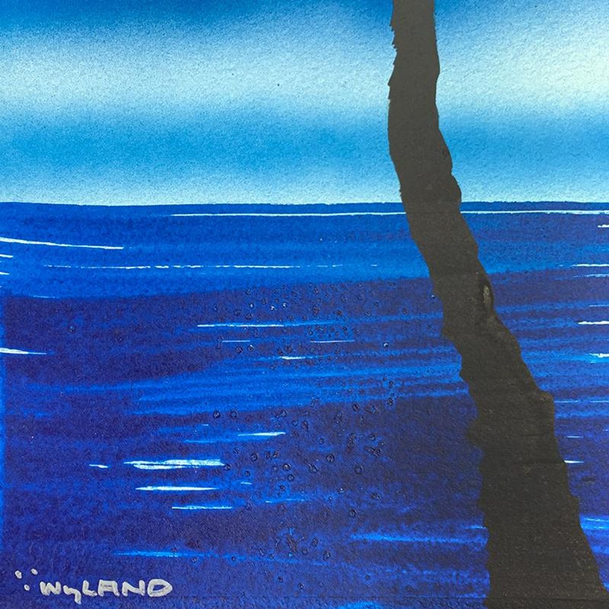 Wyland, "Palm Trees" Framed, Hand Signed Original Painting with Letter of Authenticity.