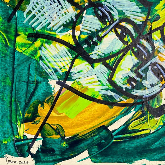 Yuroz, Framed Original Painting, Hand Signed with Letter of Authenticity.