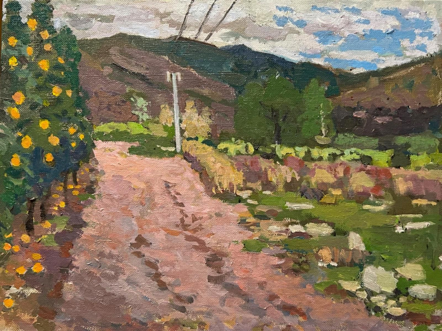 Boris Tyomkin- Original oil on board "Cloudy Day"