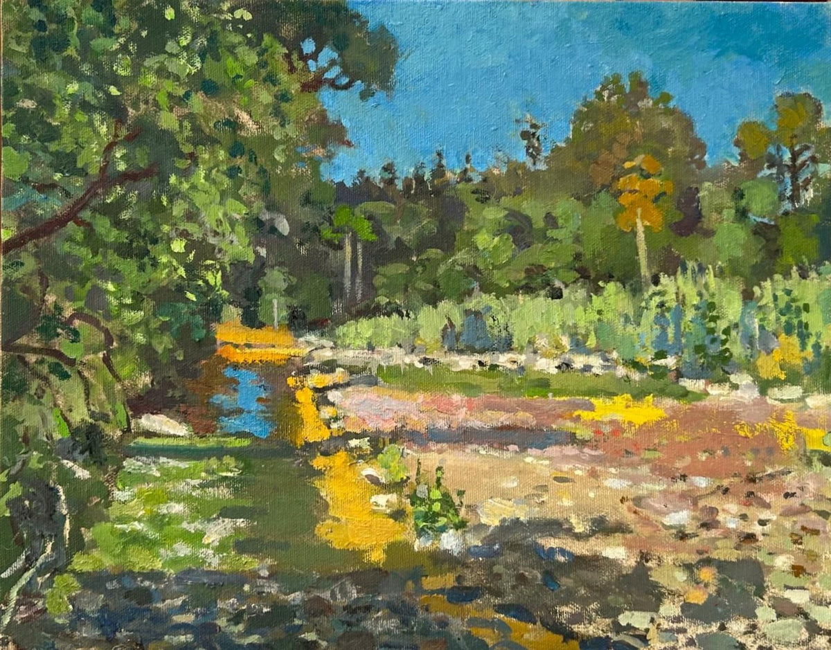 Boris Tyomkin- Original oil on board "Summer1. Ojai"