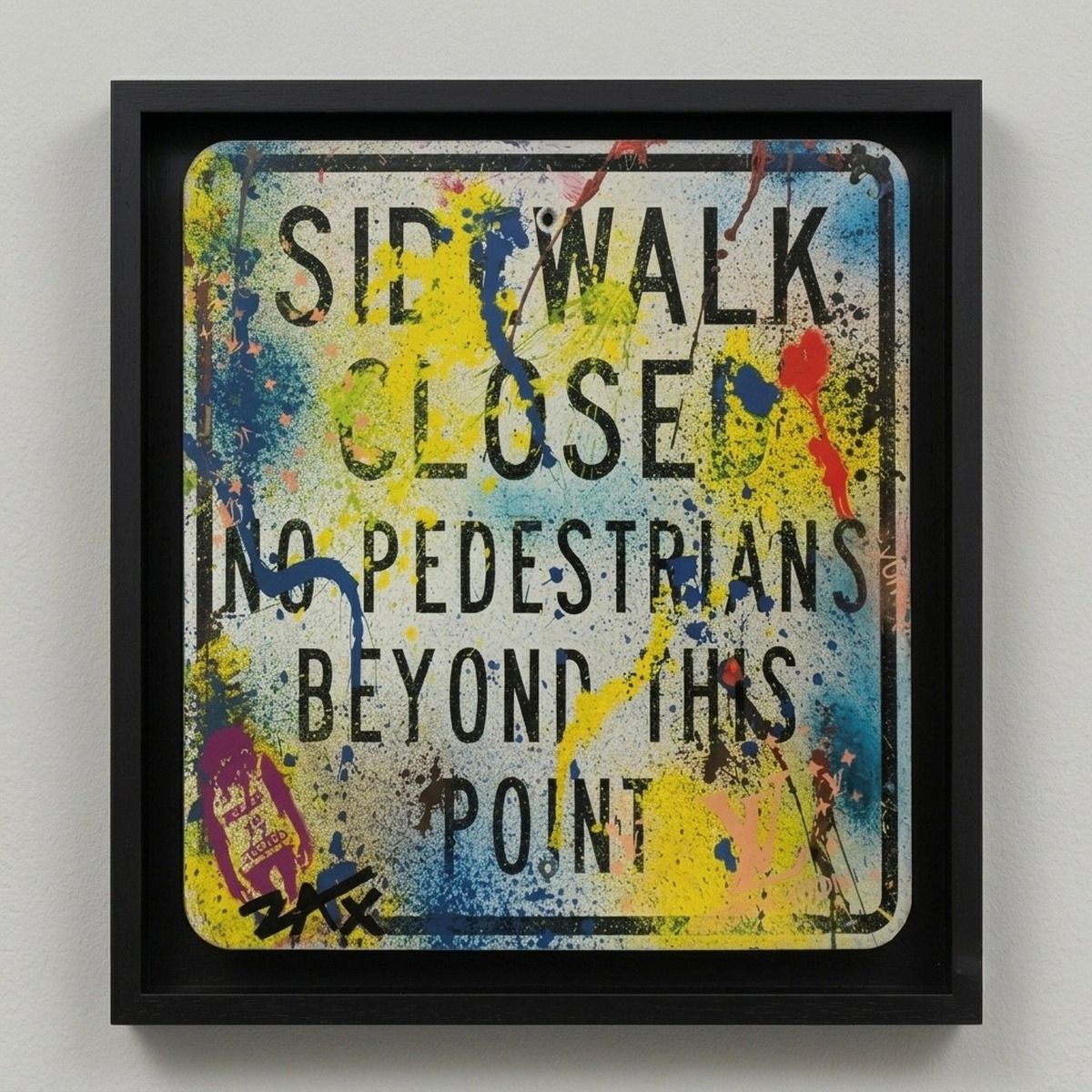 E.M. ZAX- 1/1 hand painted metal street sign