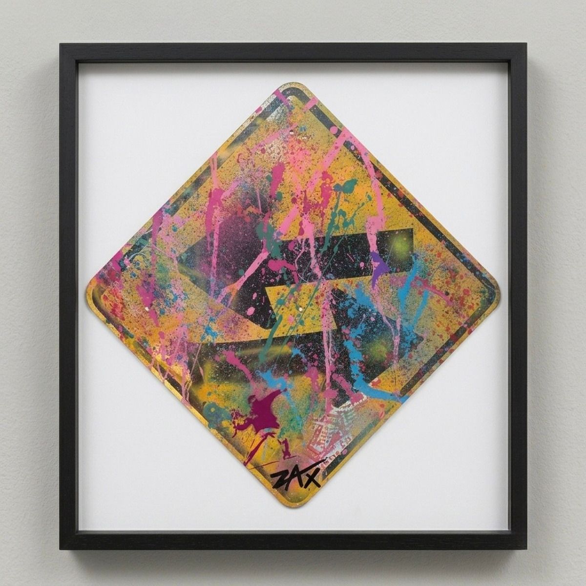 E.M. ZAX- 1/1 hand painted metal street sign