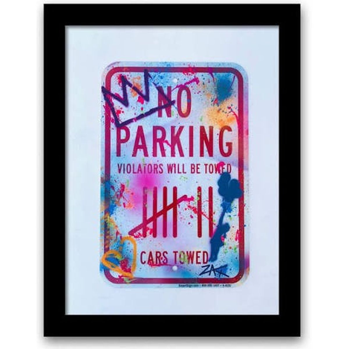 E.M. ZAX- 1/1 hand painted metal street sign