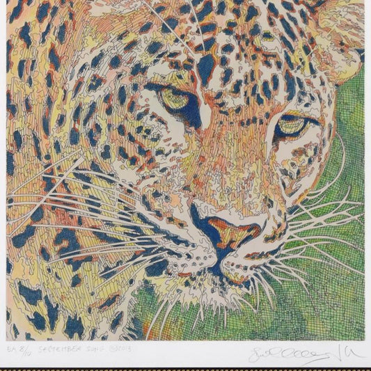 Guillaume Azoulay, "September Song" Framed Limited Edition Hand Colored Etching, EA Numbered 8/10 and Hand Signed with Letter of Authenticity