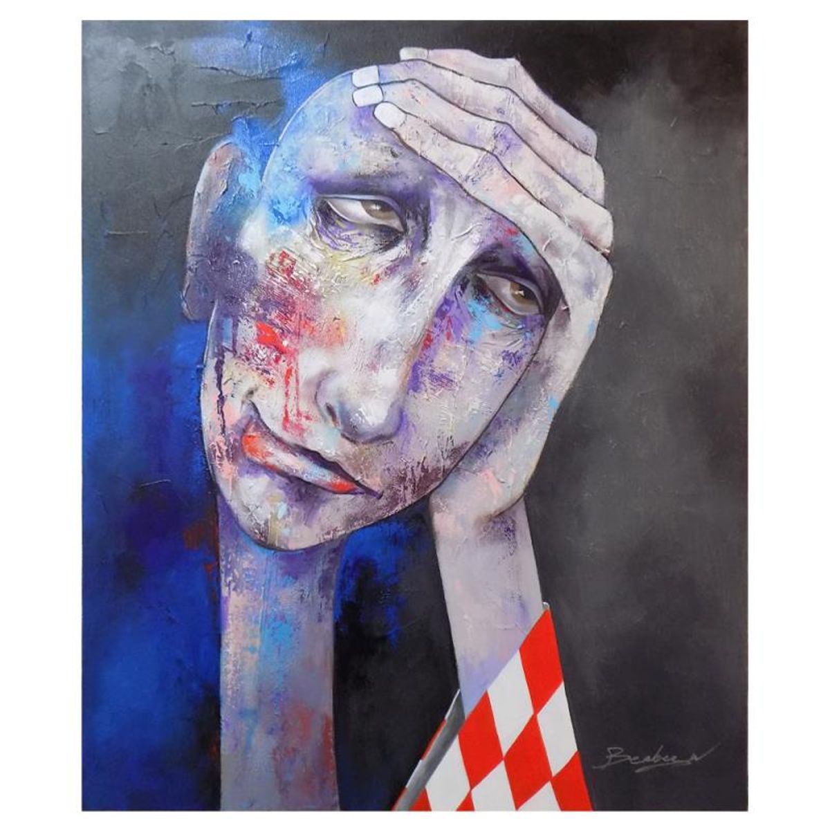 Berberyan, "Life is a Bitch" Hand Signed Original Painting on Canvas with Letter of Authenticity.