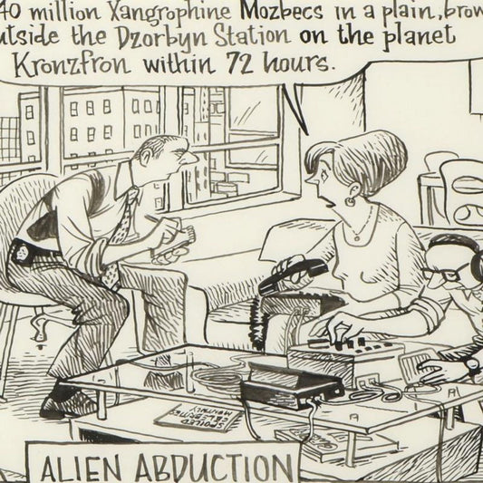 Bizarro, "Alien Abduction" is a Framed Original Pen & Ink Drawing by Dan Piraro, Hand Signed with Letter of Authenticity.