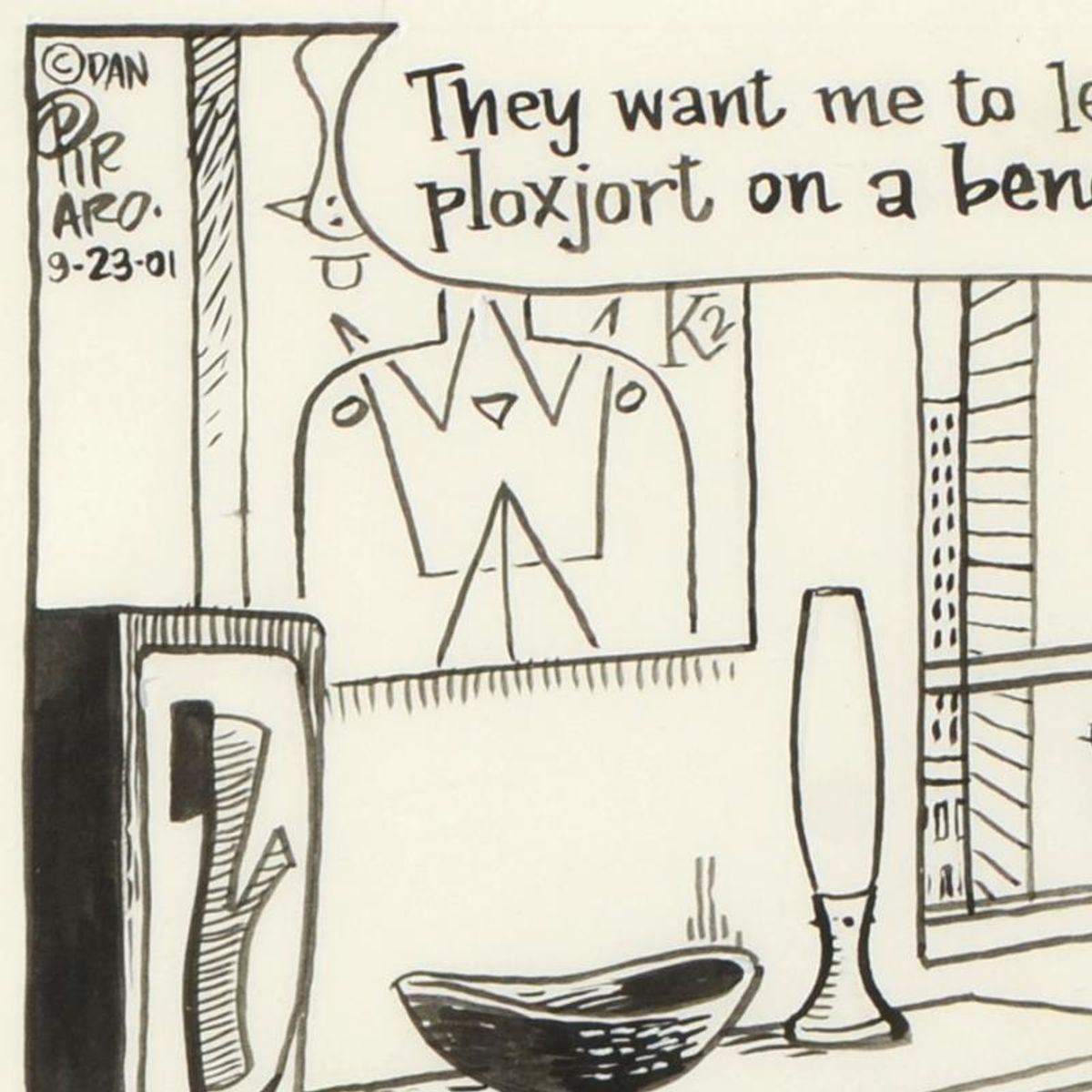 Bizarro, "Alien Abduction" is a Framed Original Pen & Ink Drawing by Dan Piraro, Hand Signed with Letter of Authenticity.