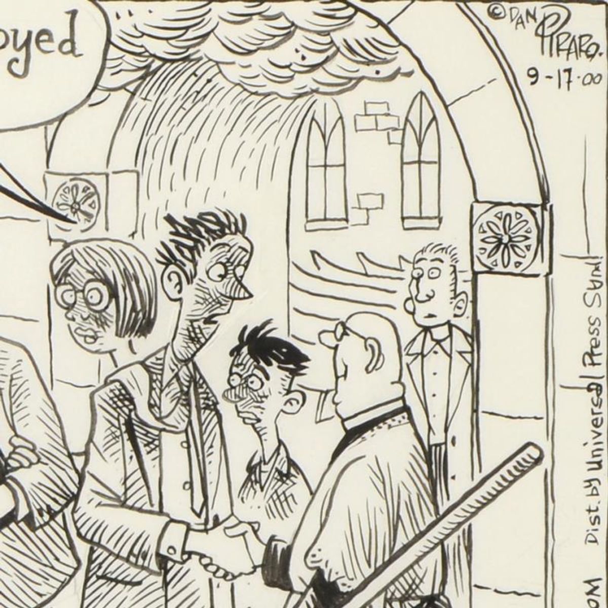 Bizarro, "Holy Special Effects" is a Framed Original Pen & Ink Drawing by Dan Piraro, Hand Signed with Letter of Authenticity.