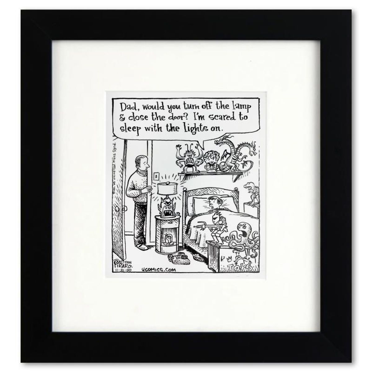 Bizarro, "Lights On" is a Framed Original Pen & Ink Drawing by Dan Piraro, Hand Signed with Letter of Authenticity.