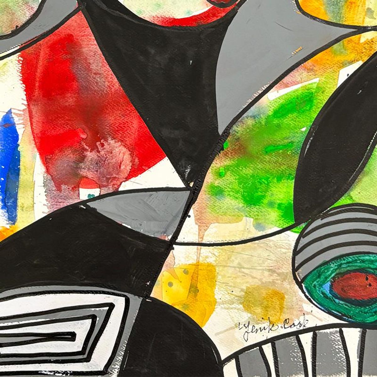 Jenik Cook, Framed Hand Signed Original Painting with Letter of Authenticity.