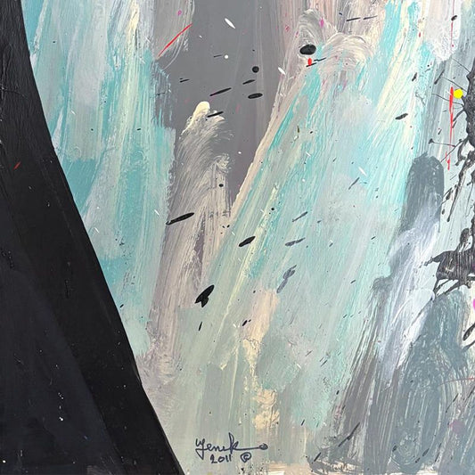 Jenik Cook, Framed Hand Signed Original Painting with Letter of Authenticity.