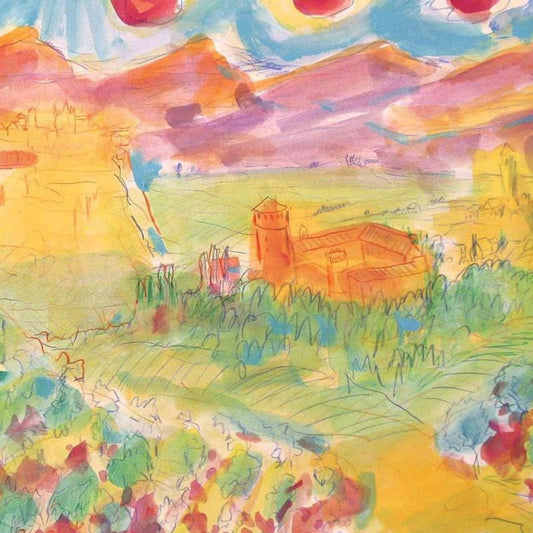 Wayne Ensrud "Castello della Sala, Antinori, Italy" Mixed Media Original Artwork; Hand Signed; COA