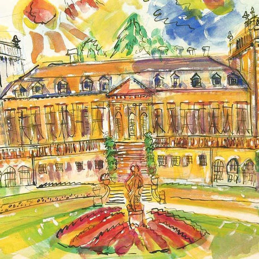 Wayne Ensrud "Chateau Ducru-Beaucaillou" Mixed Media Original Artwork; Hand Signed; COA