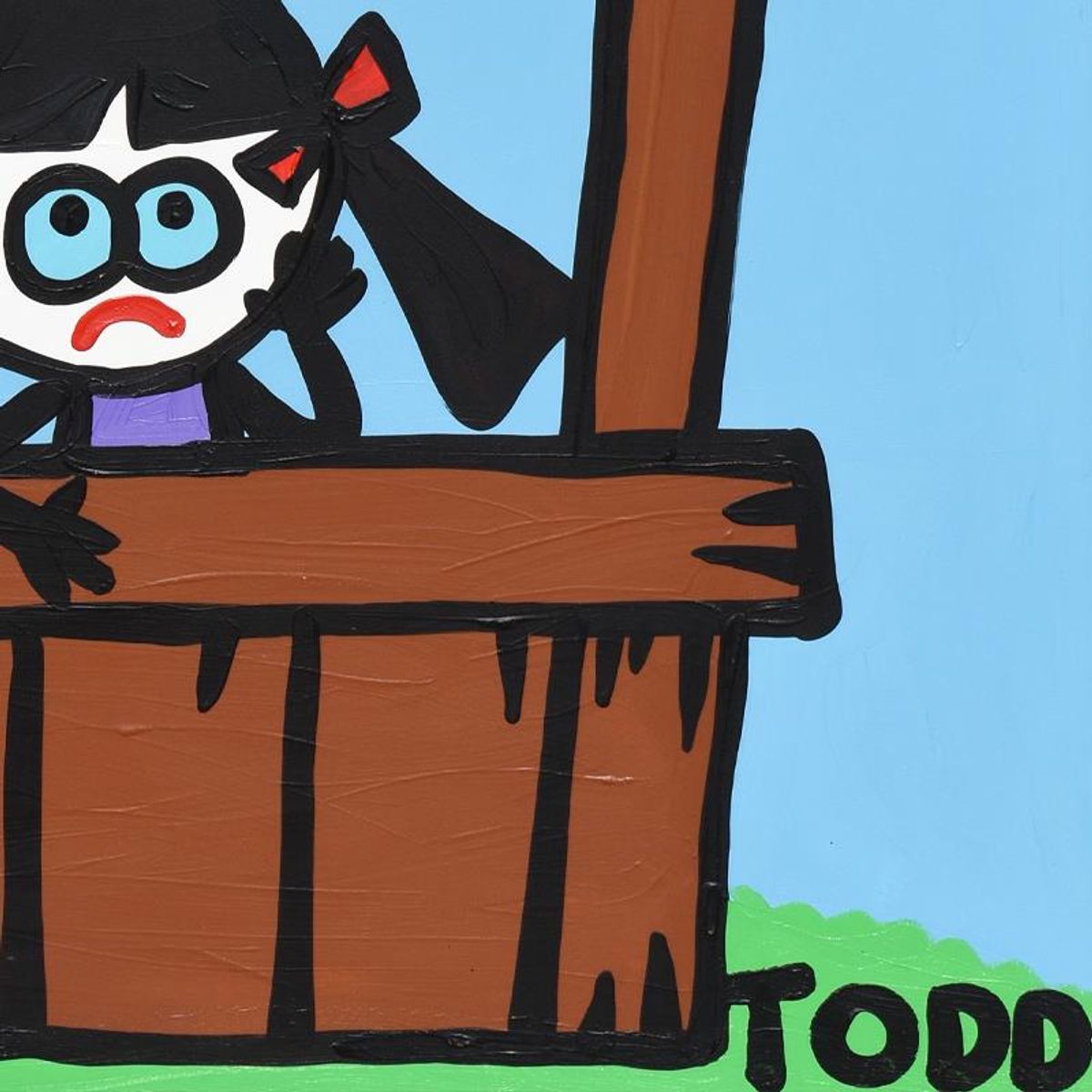 Todd Goldman, "Free Kissing Booth" Original Acrylic Painting on Gallery Wrapped Canvas (36" x 48"), Hand Signed with Letter of Authenticity.