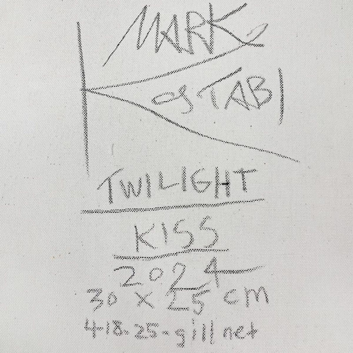 Mark Kostabi, "Twilight" Framed Original Oil Painting on Canvas, Hand Signed with a Certificate of Authenticity.