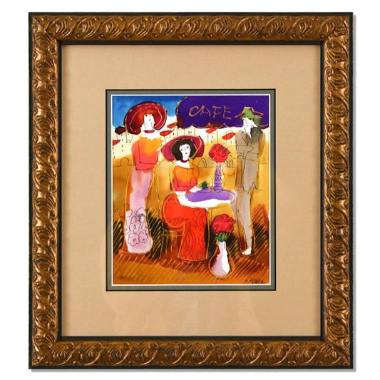 Moshe Leider, Framed Original Mixed Media Watercolor Painting, Hand Signed with Letter of Authenticity.