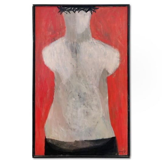 Milton Berwin (1925-2023), Original Painting on Canvas (25" x 15.5"), Dated 1964 and Hand Signed with Letter of Authenticity.