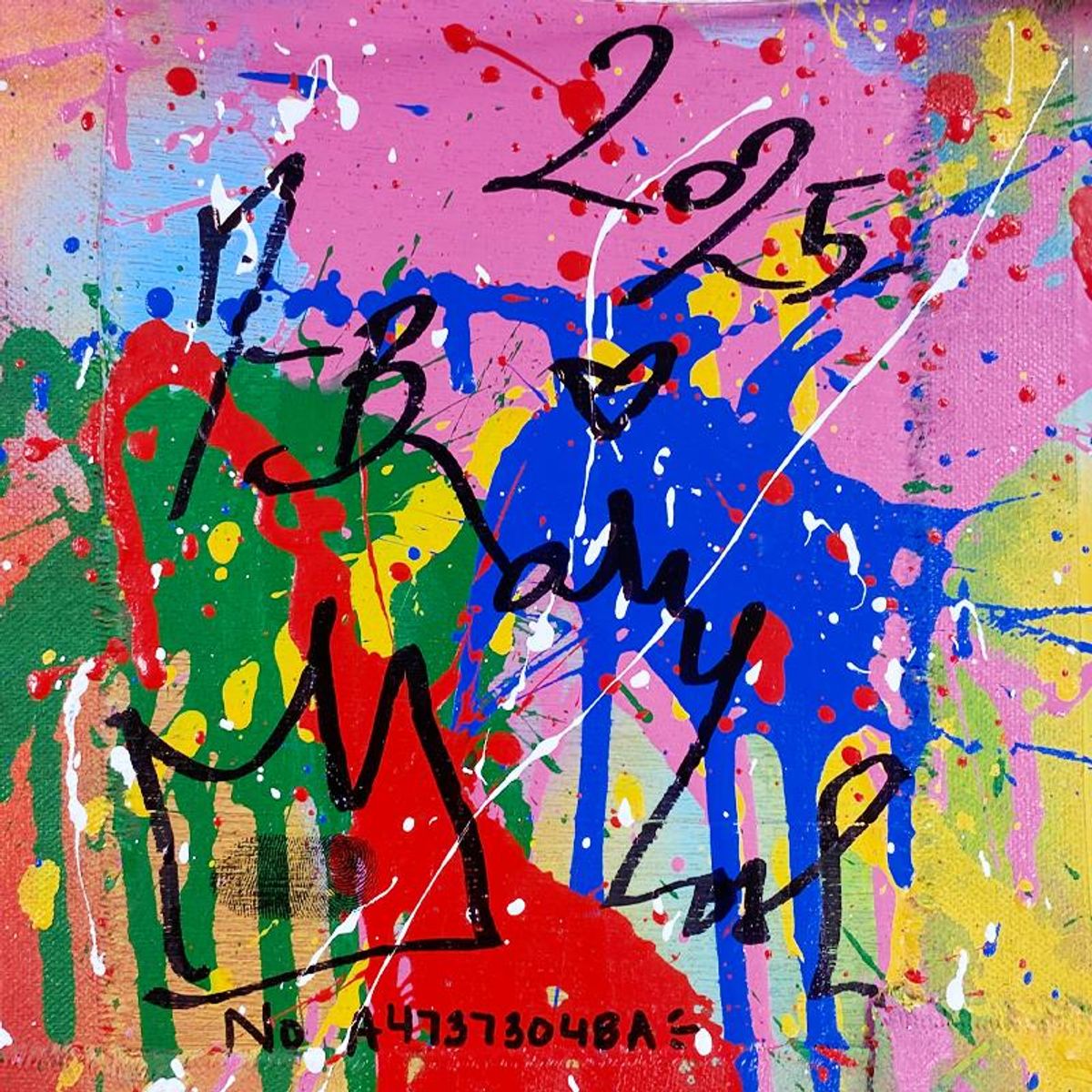 Mr Brainwash, "Balloon Girl" Splash Framed Mixed Media Original on Canvas Panel, Hand Signed with Certificate of Authenticity.