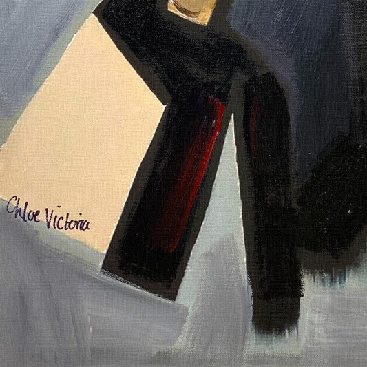 Chloe Victoria, "Refined Mystique" Framed One-of-a-Kind Mixed Media Overpaint on Canvas, Hand Signed with Letter of Authenticity