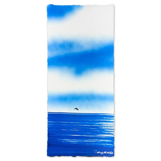 Wyland, "Dolphin" Framed, Hand Signed Original Painting with Letter of Authenticity.
