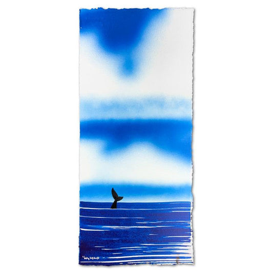 Wyland, "Fluke" Framed, Hand Signed Original Painting with Letter of Authenticity.