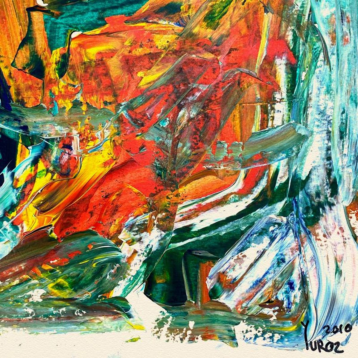 Yuroz, Framed Original Painting, Hand Signed with Letter of Authenticity.