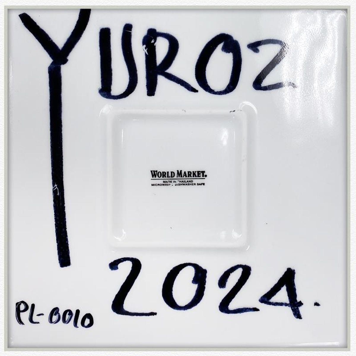 Yuroz, Framed Hand Painted Ceramic Plate, Hand Signed with Letter of Authenticity.