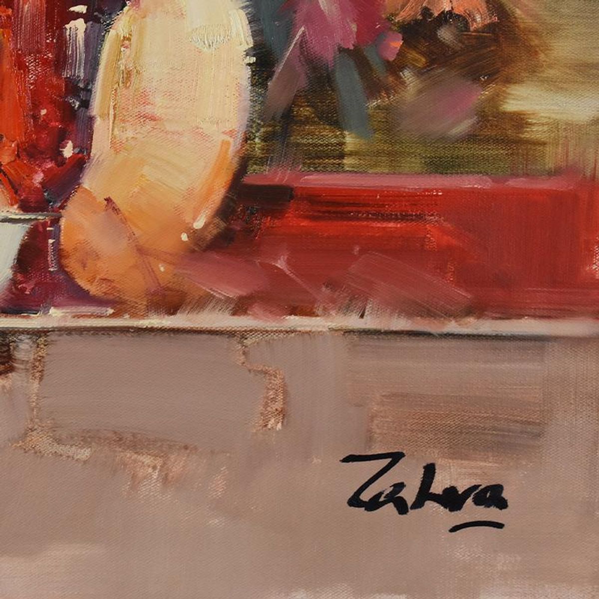 Zahra, Original Acrylic Painting on Canvas (32" x 32"), Hand Signed with Letter of Authenticity.