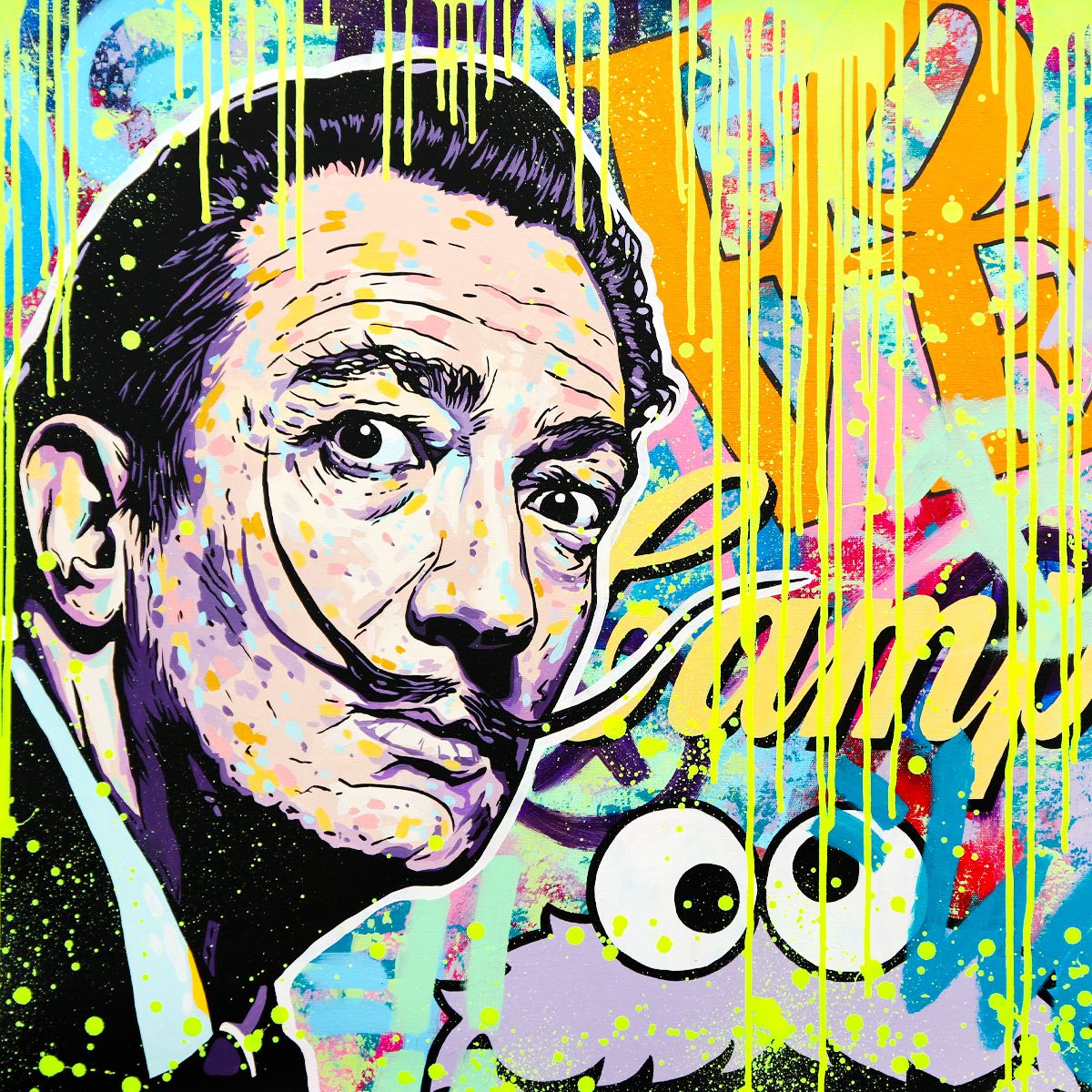 Nastya Rovenskaya- Original Oil on Canvas "Dali Pop Fusion"