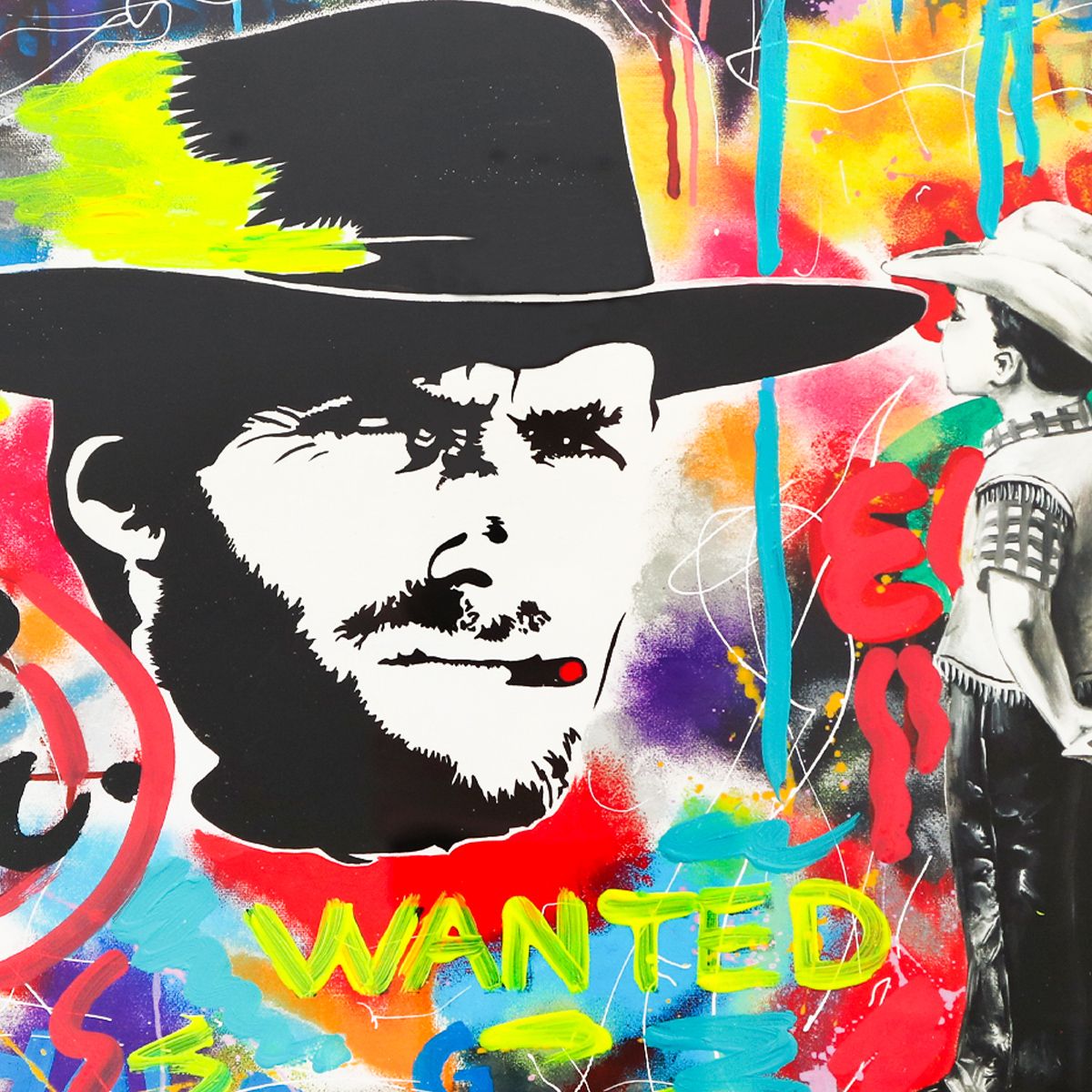 Nastya Rovenskaya- Original Mixed Media on Deckle Edge Paper "Wanted"