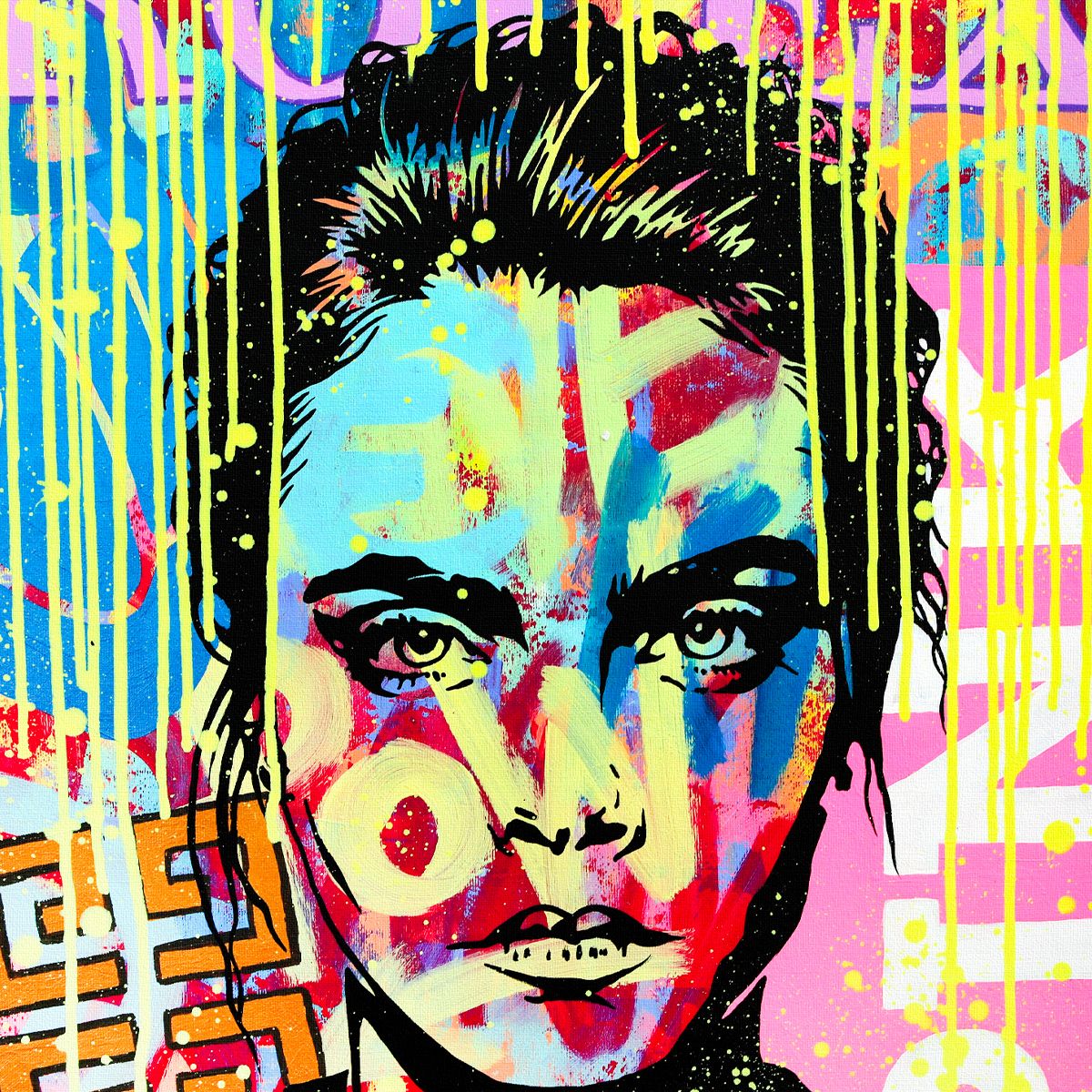 Nastya Rovenskaya- Original Oil on Canvas "Neon Authority"