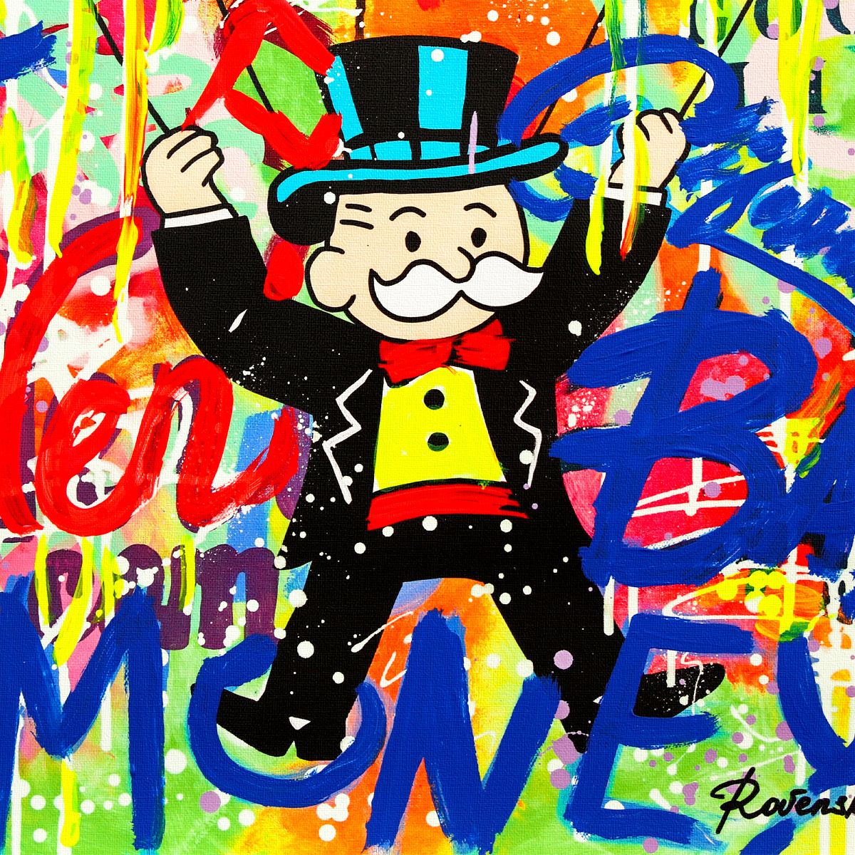 Nastya Rovenskaya- Mixed Media on Canvas "Dream Big"